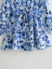 Women’s 2024 Summer New Leisure Vacation Style Waist Lace up Shirt Short Skirt Mini Dress