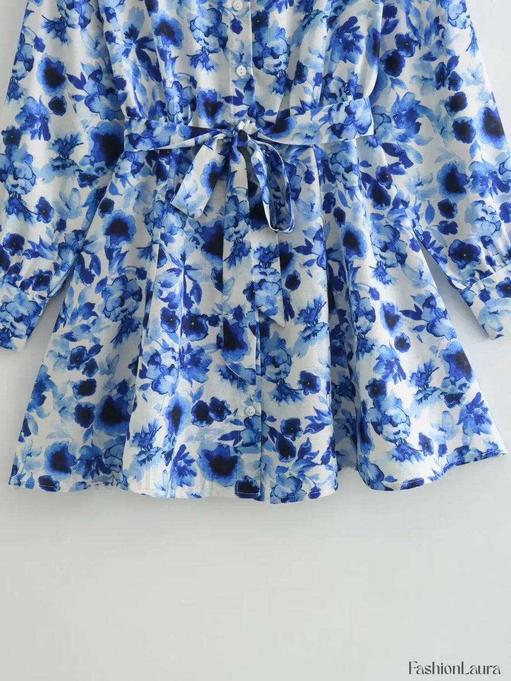 Women’s 2024 Summer New Leisure Vacation Style Waist Lace up Shirt Short Skirt Mini Dress