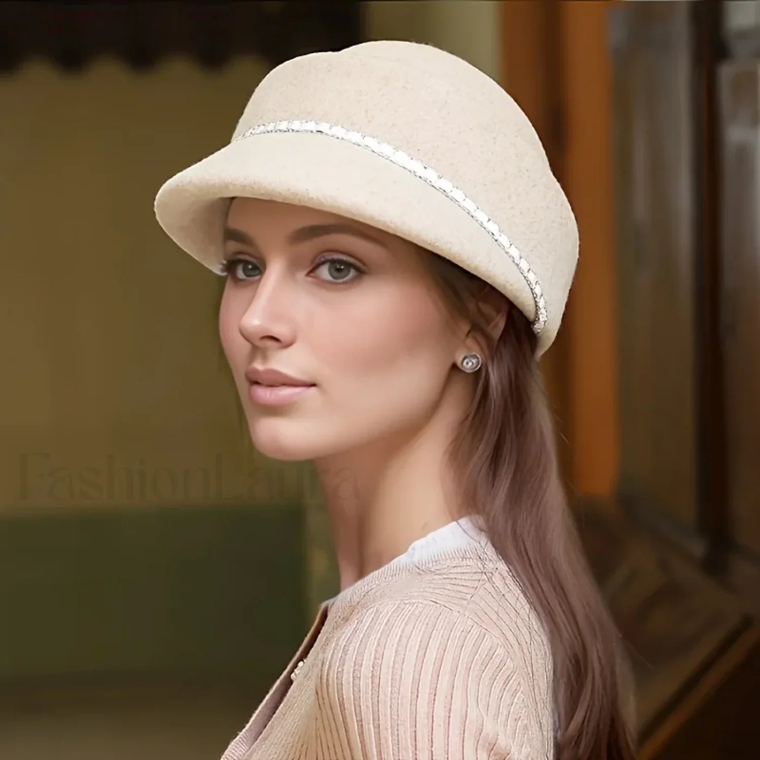 Women's Autumn Winter British Retro Fashionable Short Brimmed Hat