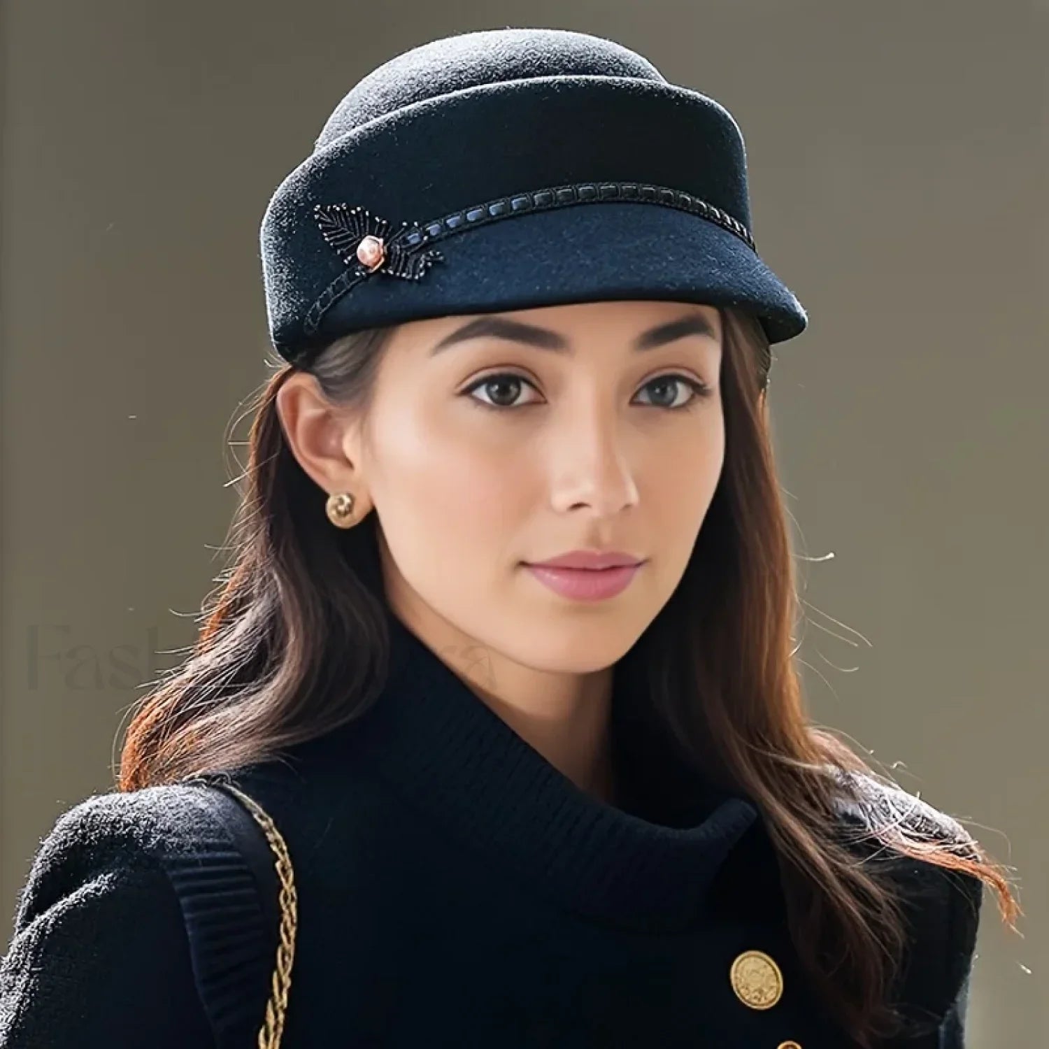 Women's Autumn Winter British Retro Fashionable Short Brimmed Hat