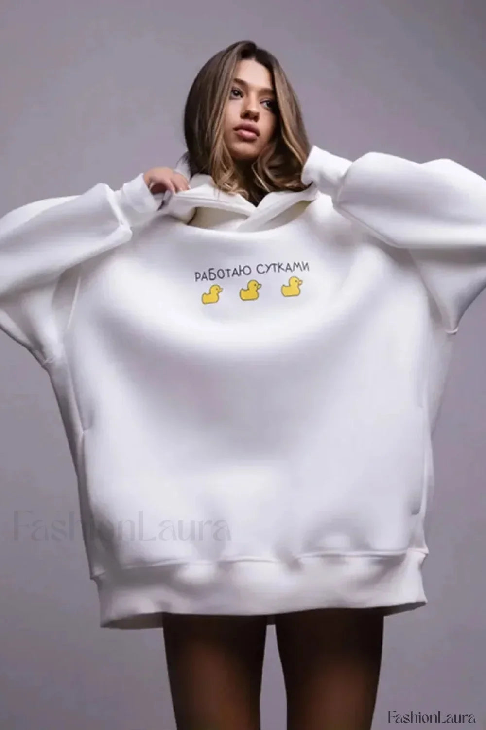 Women’s Casual Loose Fit Duck Print Hoodie