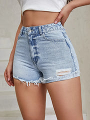 Women’s Ripped Distressed Skinny Denim Shorts