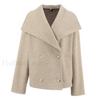 Women's Wide Lapel Faux-wool Blend Coat Overcoats