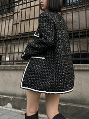 Wool blend Tweed Graceful Contrast Trim Jacket Jackets