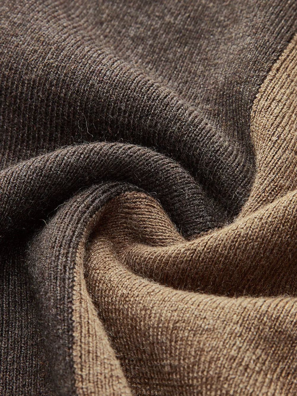 Wool Blend Two Tone Skinny Knit Top Knit Tops