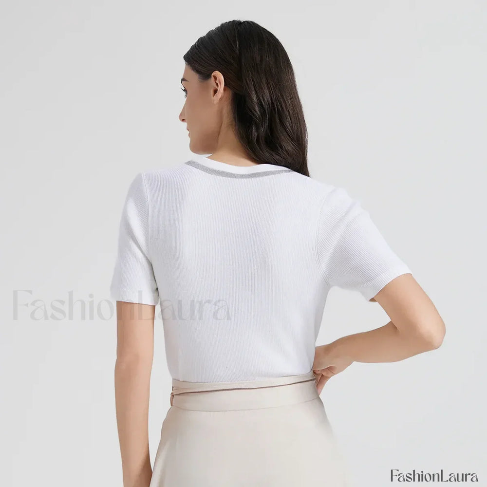 Wool Silk Vest Summer Casual T Shirt