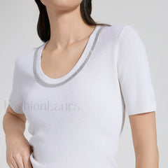 Wool Silk Vest Summer Casual T Shirt