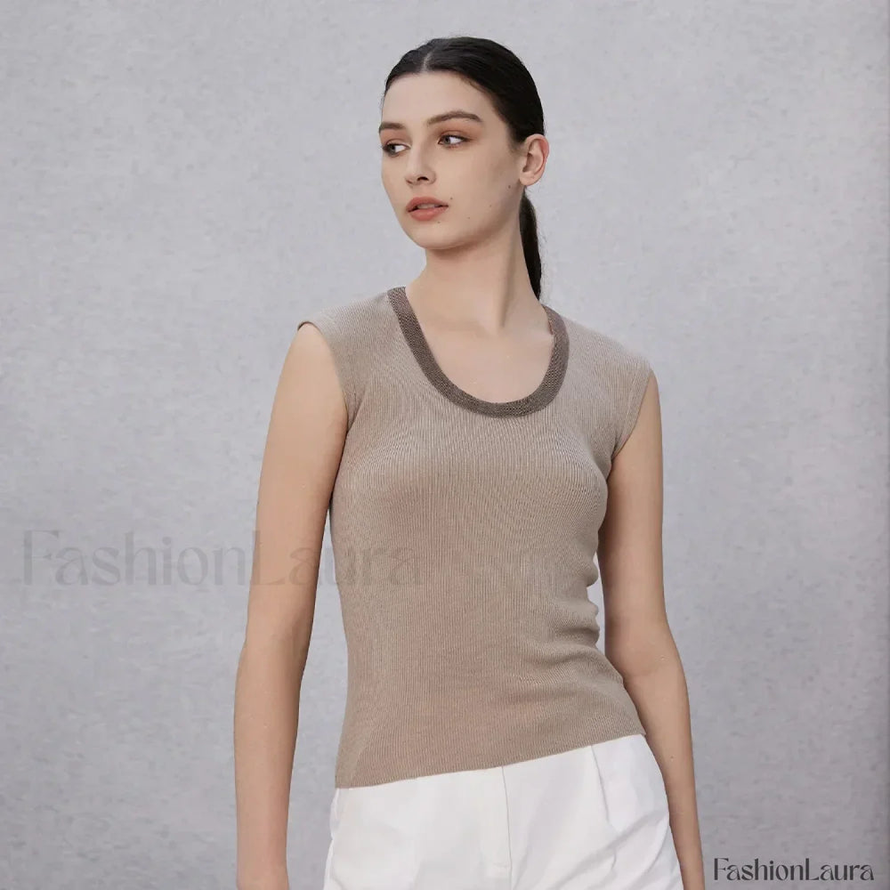 Wool Silk Vest Summer Cool T Shirt