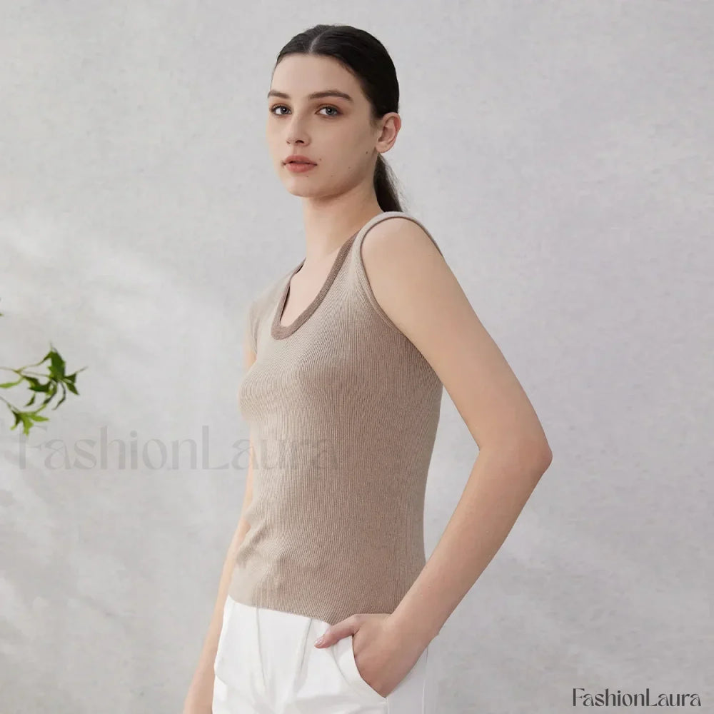 Wool Silk Vest Summer Cool T Shirt