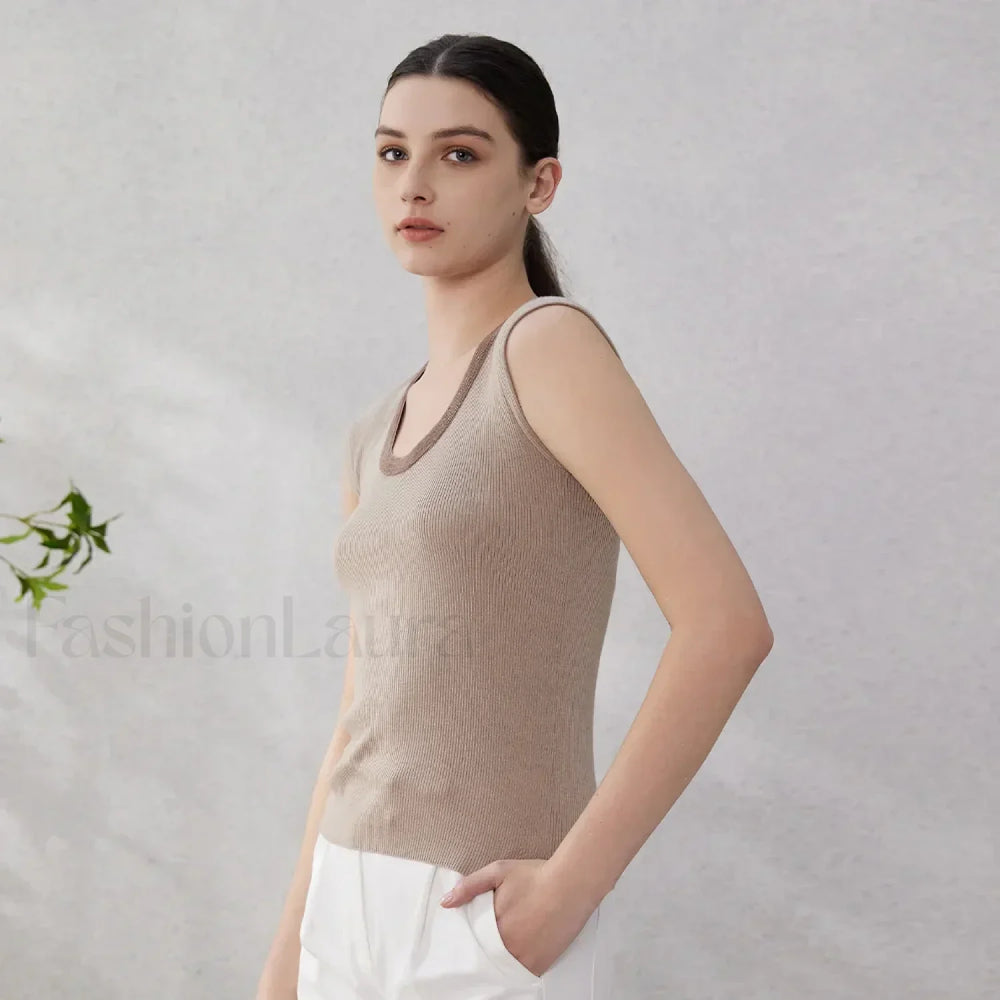 Wool Silk Vest Summer Cool T Shirt