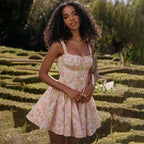 Wrap Pleated Spaghetti Mini Dress