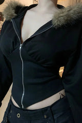 Y2K E girl Corset Hoodie