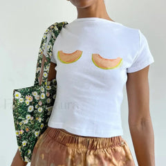 Y2K Harajuku Short Sleeve E Girl Crop T Shirt