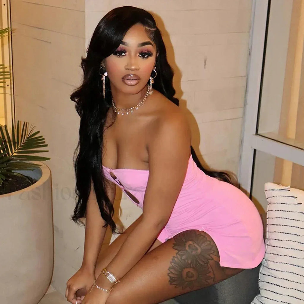 Y2K Hollow Strapless Mini Dress