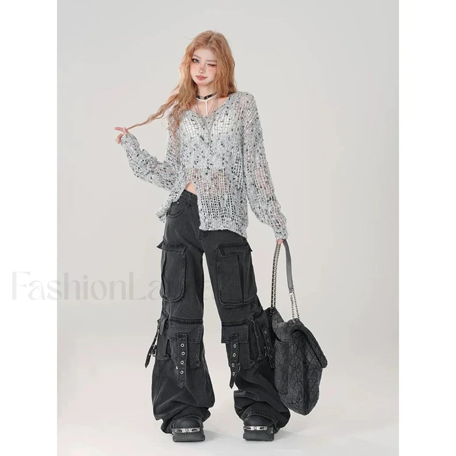 Y2K Japanese Cargo Pants for Halloween Gatherings