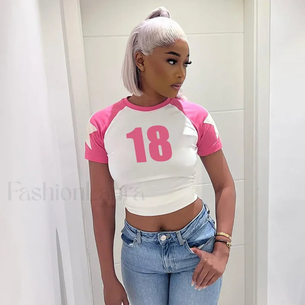 Y2k Kawaii Baby Tee Grunge Retro Splicing T Shirt