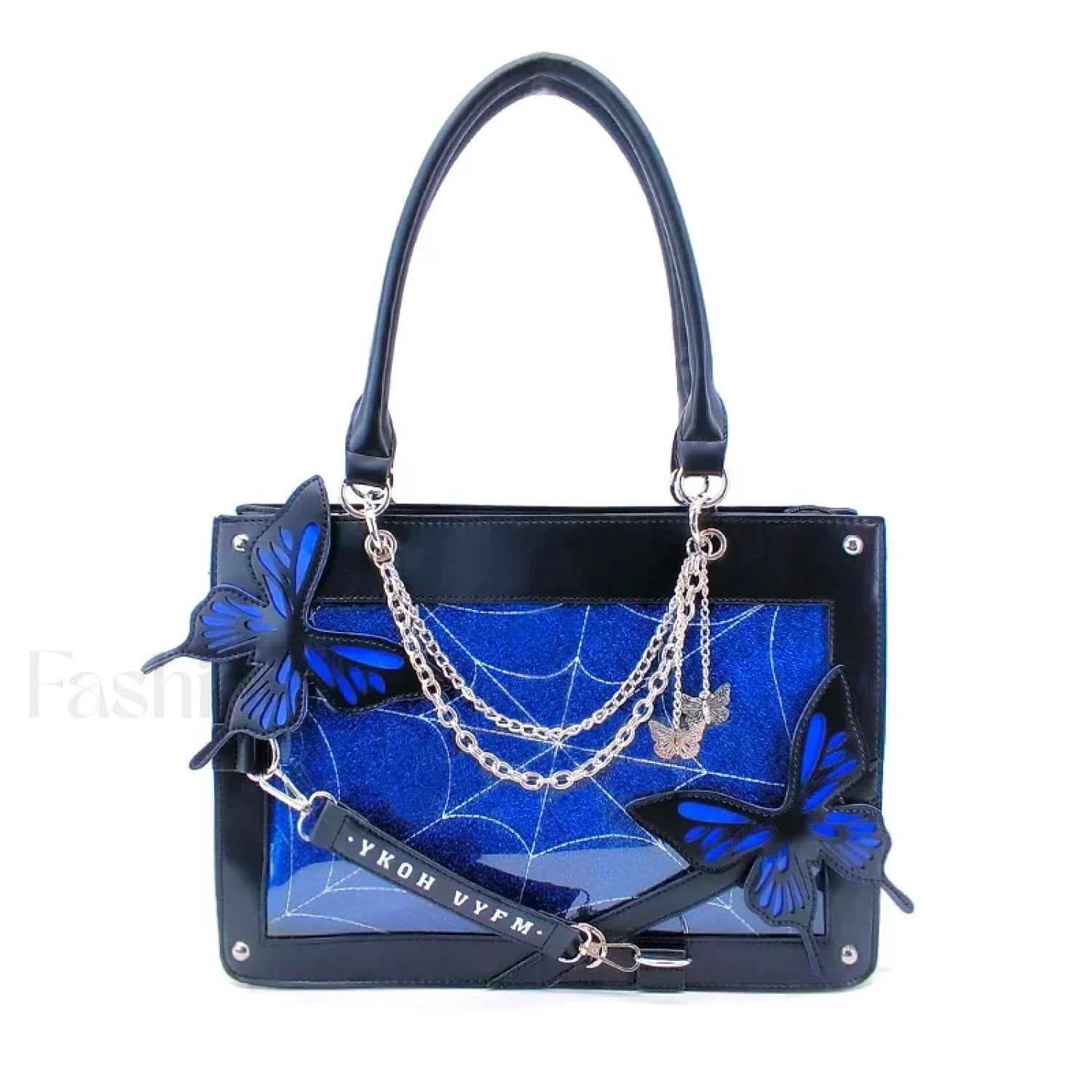 Y2K Labyrinth Butterfly Spider Chain DIY Transparent Lolita Gothic Bag Black Blue