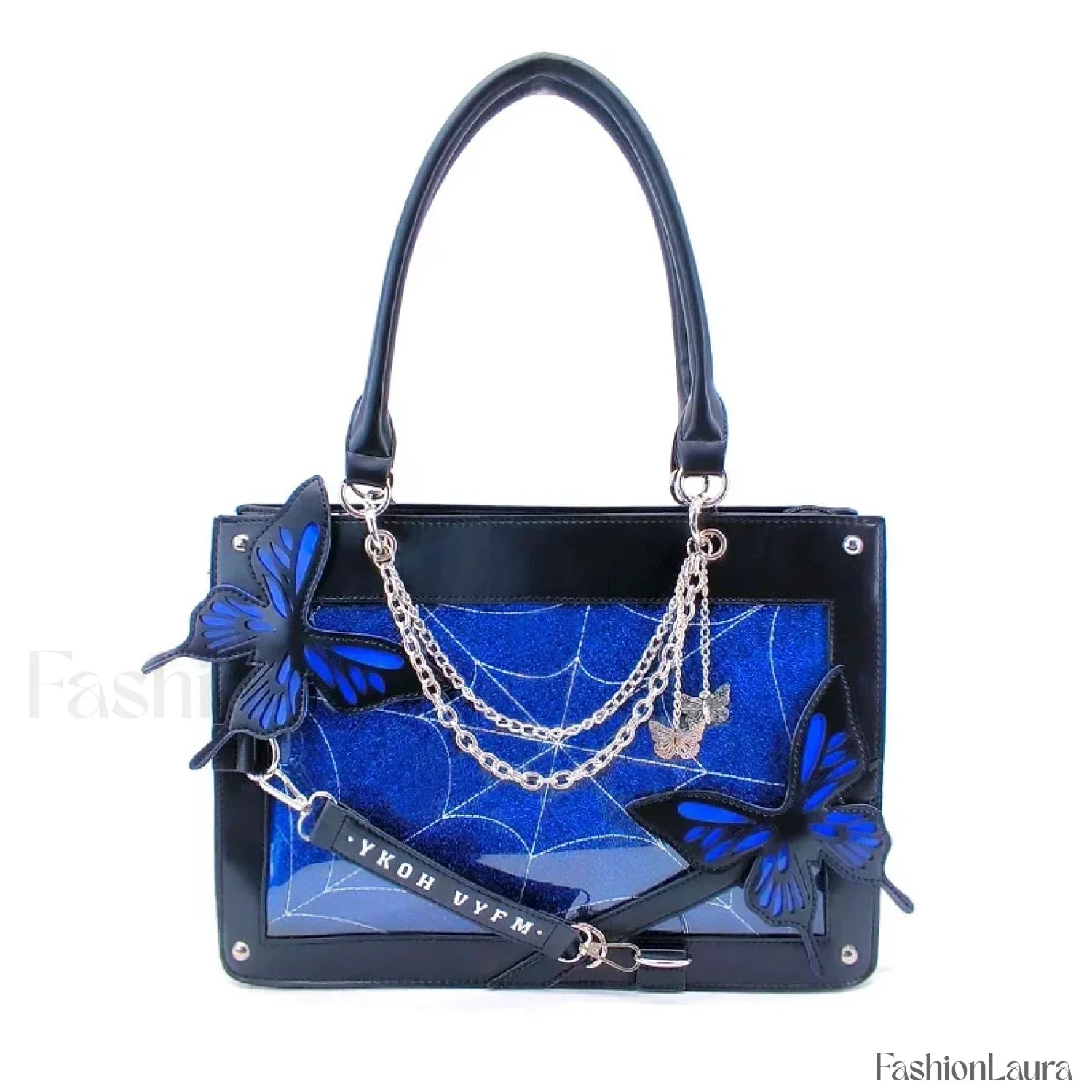Y2K Labyrinth Butterfly Spider Chain DIY Transparent Lolita Gothic Bag Black Blue