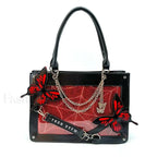 Y2K Labyrinth Butterfly Spider Chain DIY Transparent Lolita Gothic Bag Black Red