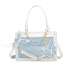 Y2K Labyrinth Butterfly Spider Chain DIY Transparent Lolita Gothic Bag White Blue