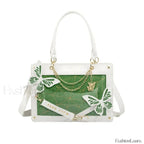 Y2K Labyrinth Butterfly Spider Chain DIY Transparent Lolita Gothic Bag White Green