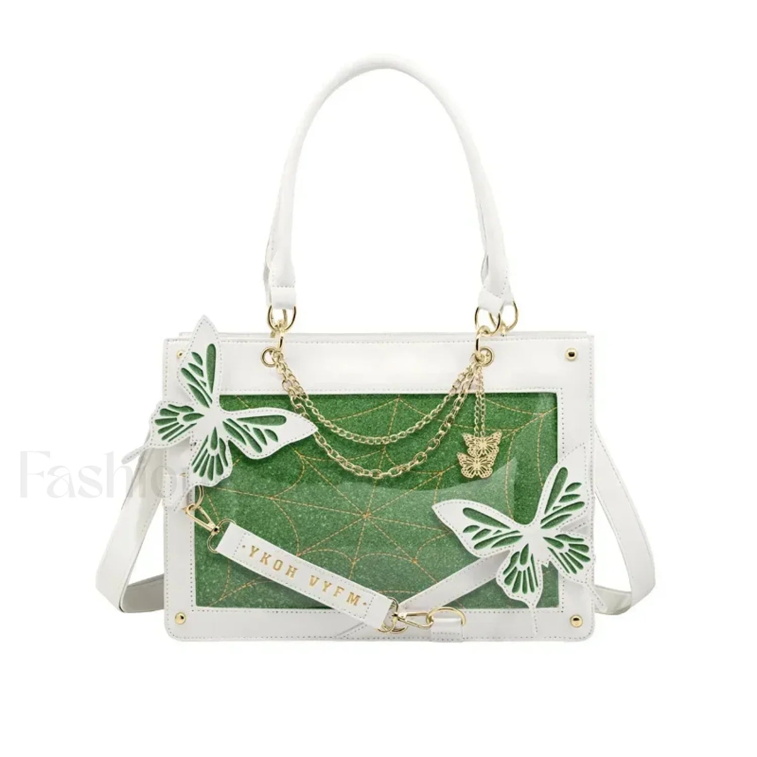 Y2K Labyrinth Butterfly Spider Chain DIY Transparent Lolita Gothic Bag White Green