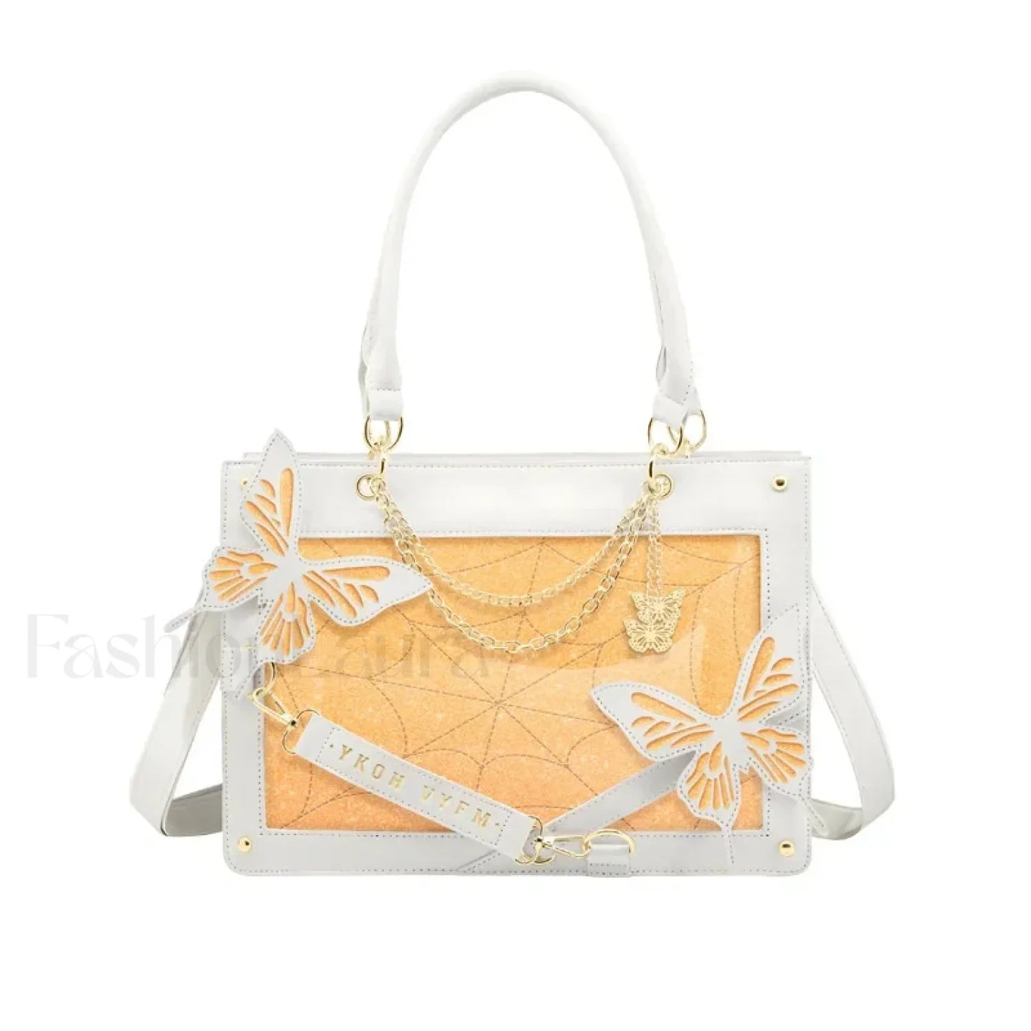Y2K Labyrinth Butterfly Spider Chain DIY Transparent Lolita Gothic Bag White Orange