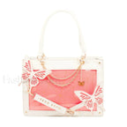 Y2K Labyrinth Butterfly Spider Chain DIY Transparent Lolita Gothic Bag White Red