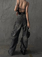 Y2K Multi Pocket Cargo Pants for Women in High Street Fashion