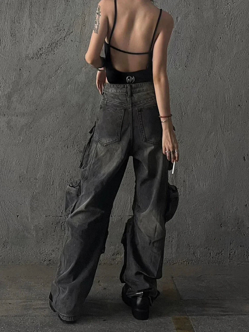 Y2K Multi Pocket Cargo Pants for Women in High Street Fashion