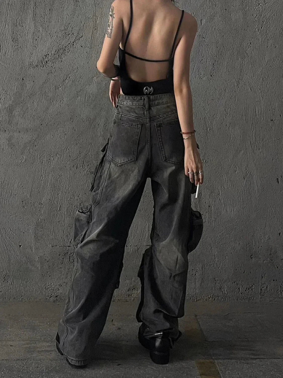 Y2K Multi Pocket Cargo Pants for Women in High Street Fashion