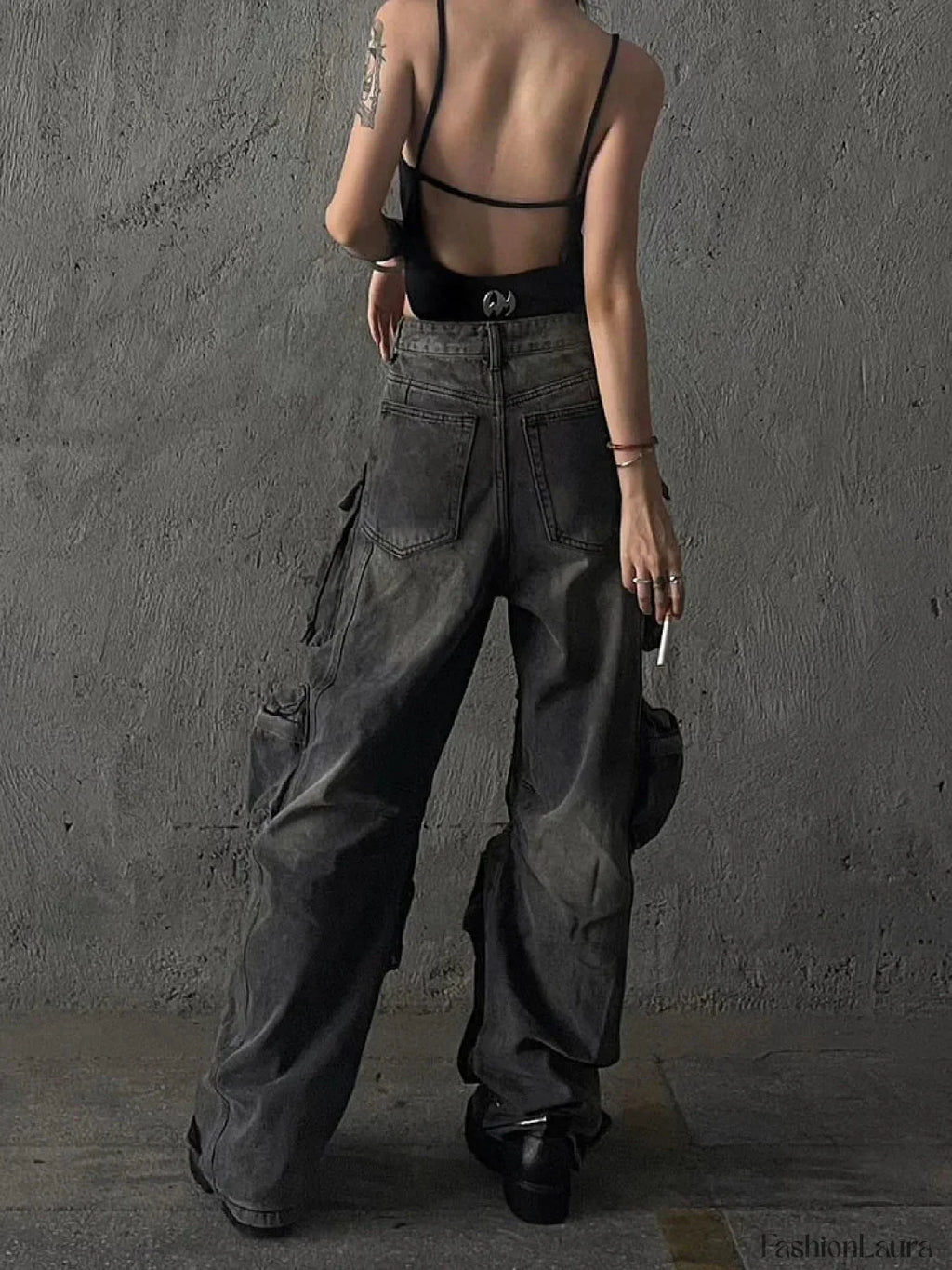 Y2K Multi Pocket Cargo Pants for Women in High Street Fashion