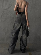 Y2K Multi Pocket Cargo Pants for Women in High Street Fashion