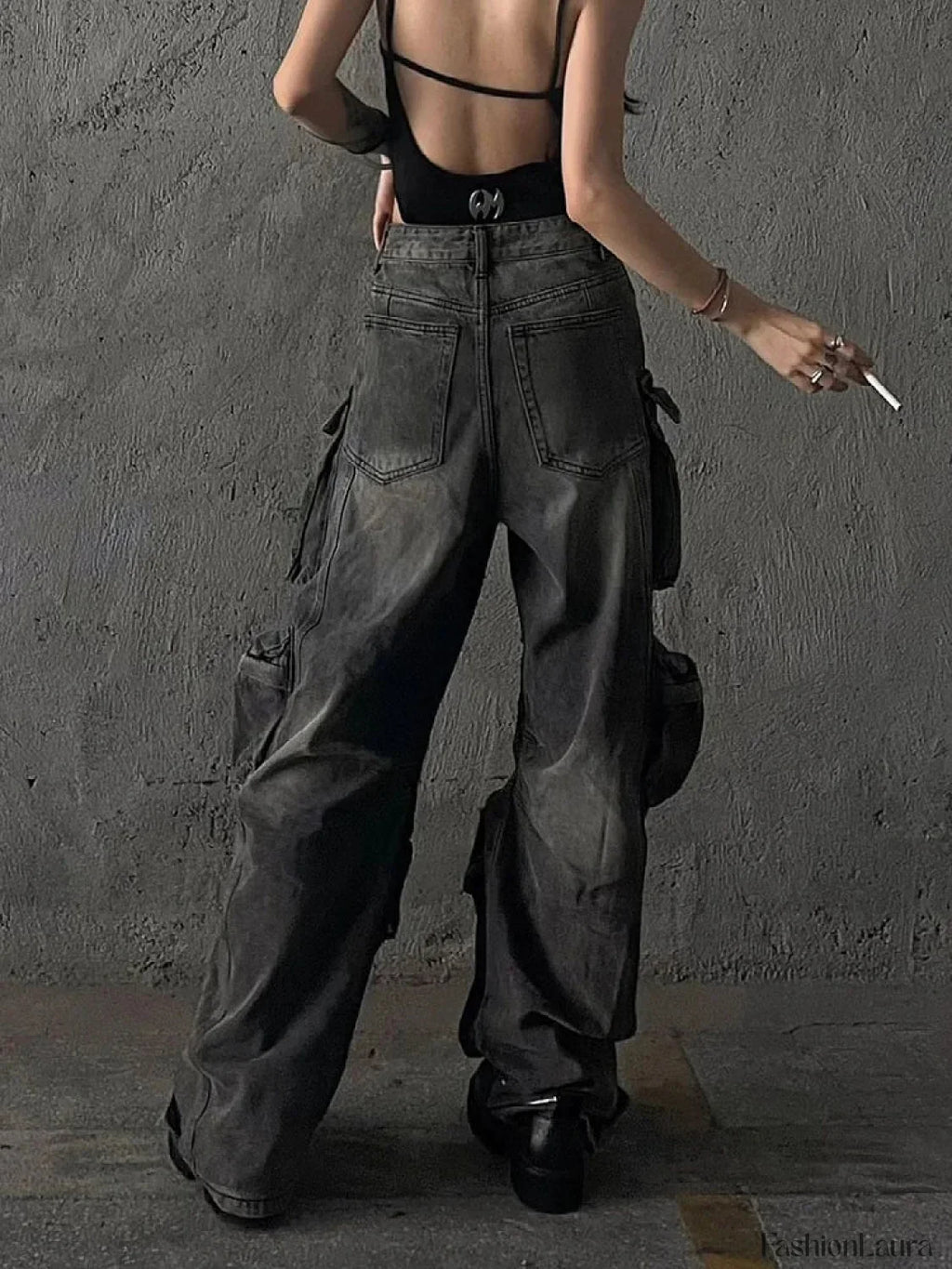 Y2K Multi Pocket Cargo Pants for Women in High Street Fashion