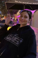 Y2K Rhinestone Zip Up Hoodie