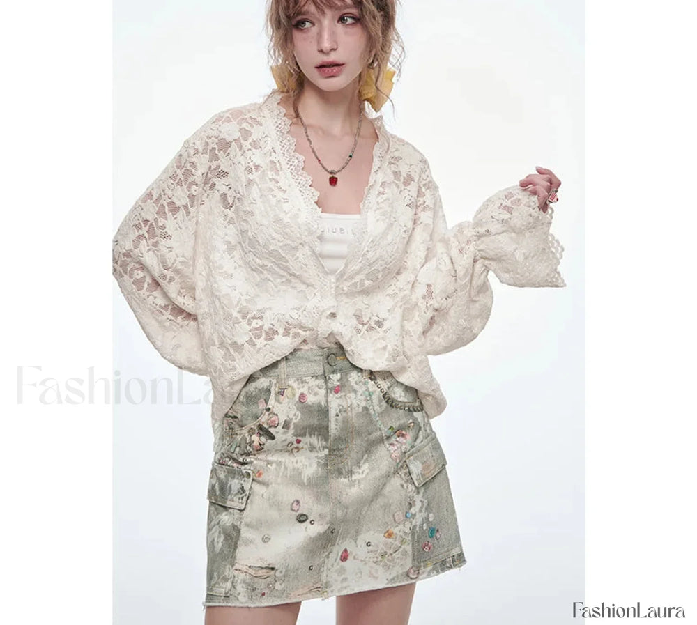 Y2K Ripped Pockets Mini Skirt