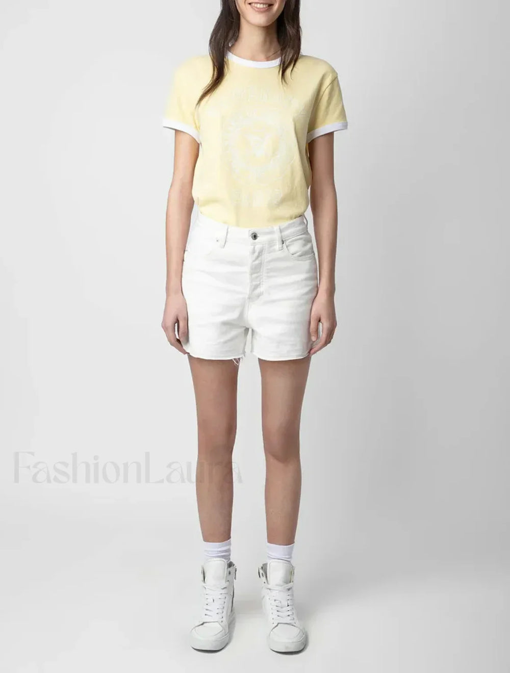 Yellow Contrast Color T Shirt