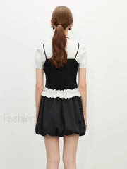 Youthful Tiered Hem Cotton Blend T Shirt